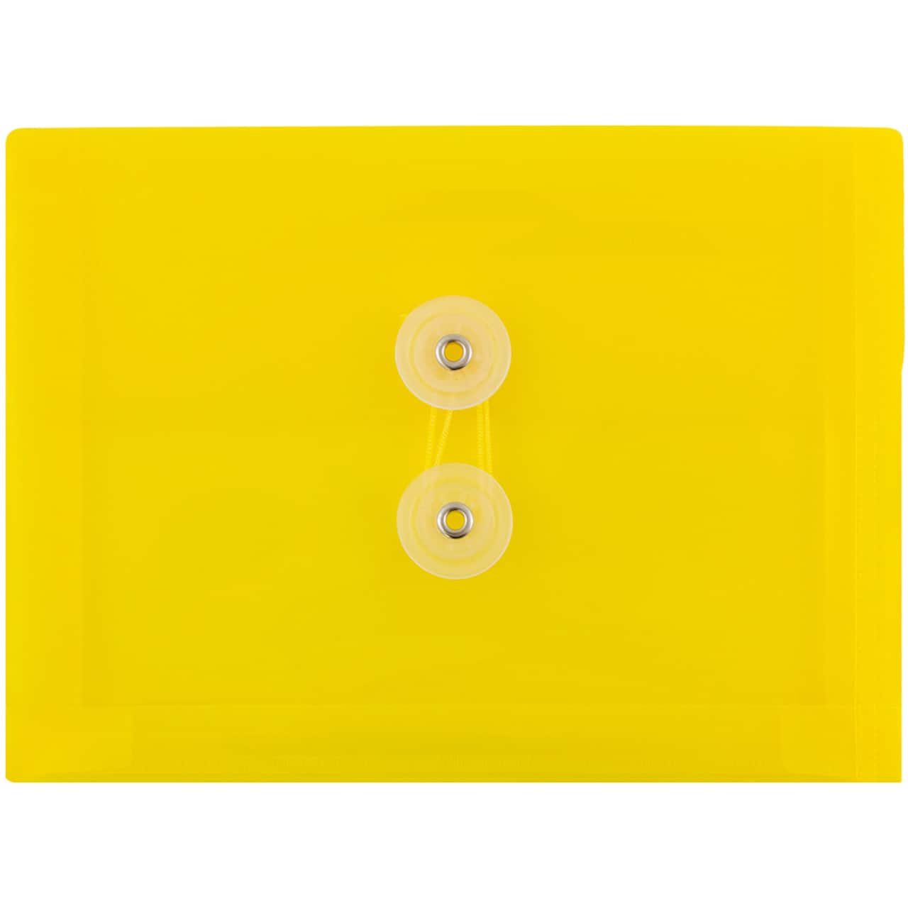 JAM Paper 5.5" x 7.5" Button & String Tie Closure Plastic Envelopes, 12ct.